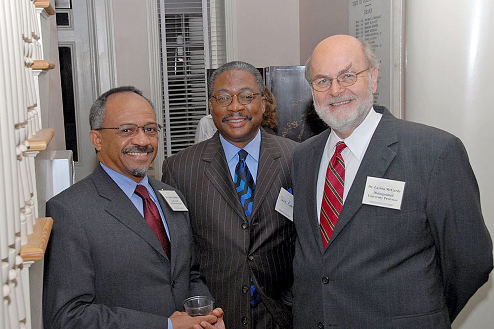 Slaughter, from left, with the late David Rivers and College of Medicine Dean Emeritus Dr. Layton McCurdy at a function. 