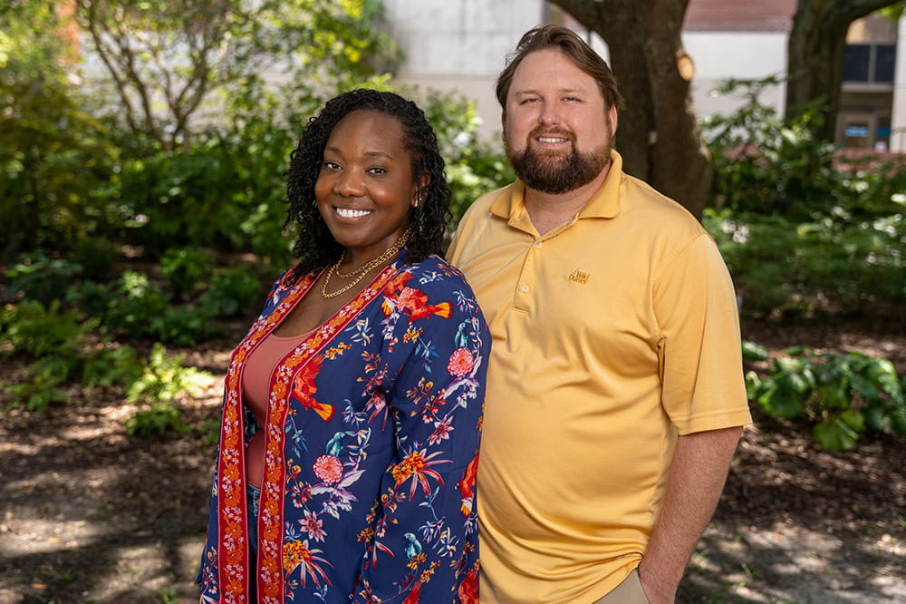 Brittany Person, tongue cancer survivor, and Patrick Wilkin