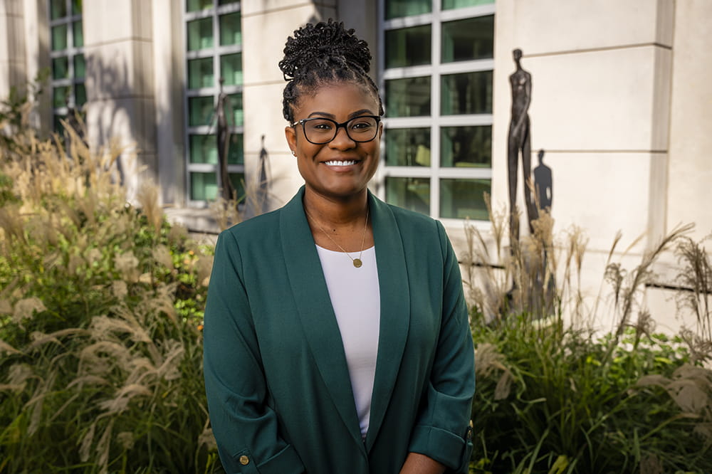 HPV cancers public health researcher Dr. Trisha Amboree poses at Hollings Cancer Center