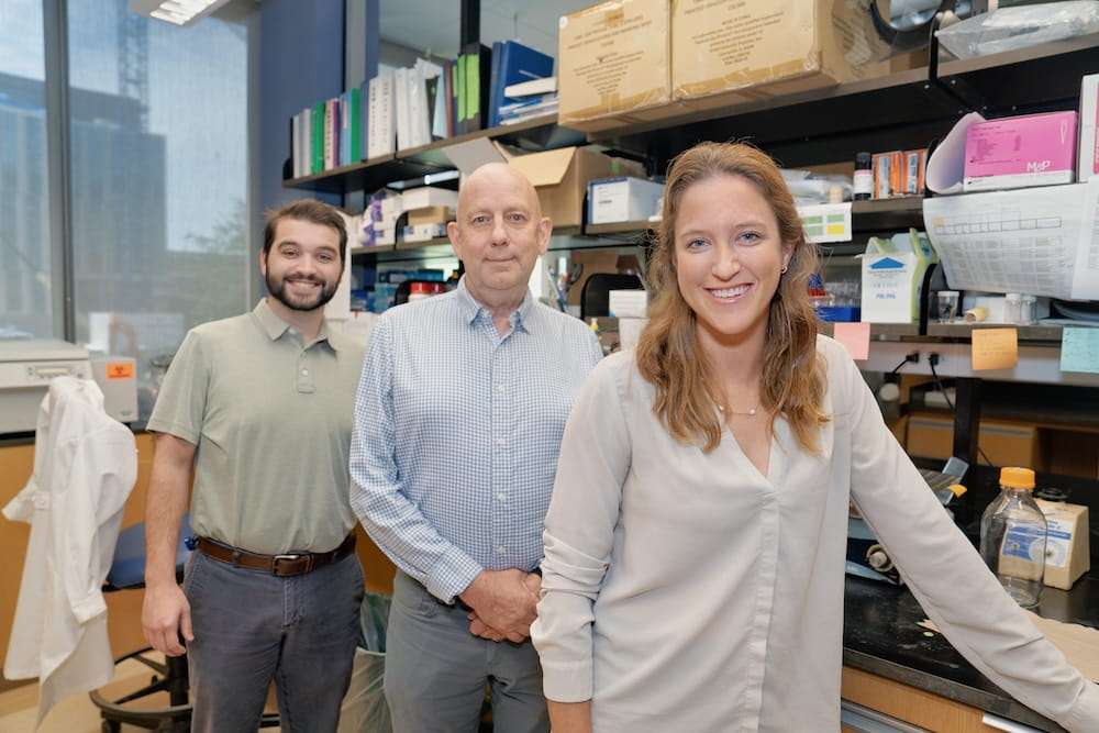 From front to back:.  Dr. Eliza McElwee, Dr. Stephen Tomlinson and Devin Hatchell. Photograph by Julie Taylor.